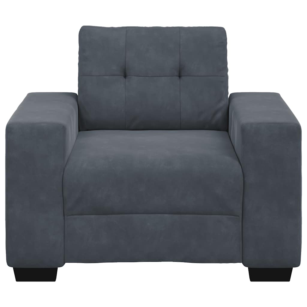 vidaXL Πολυθρόνα Σκούρο Γκρι Βελούδινη 100 x 78 x 80 εκ.