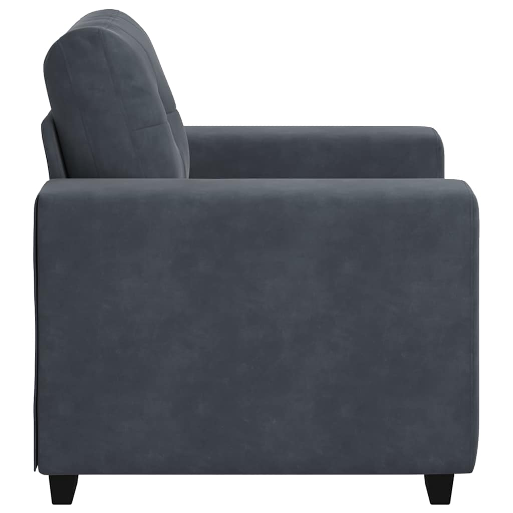 vidaXL Πολυθρόνα Σκούρο Γκρι Βελούδινη 100 x 78 x 80 εκ.