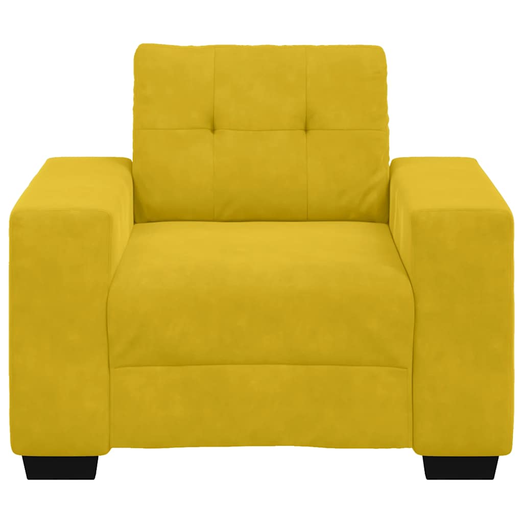 vidaXL Πολυθρόνα Κίτρινη Βελούδινη 100x78x80 εκ.