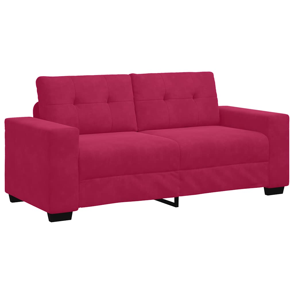 vidaXL Καναπές Διθέσιος Κόκκινος Βελούδος 180 x 77 x 82 εκ.
