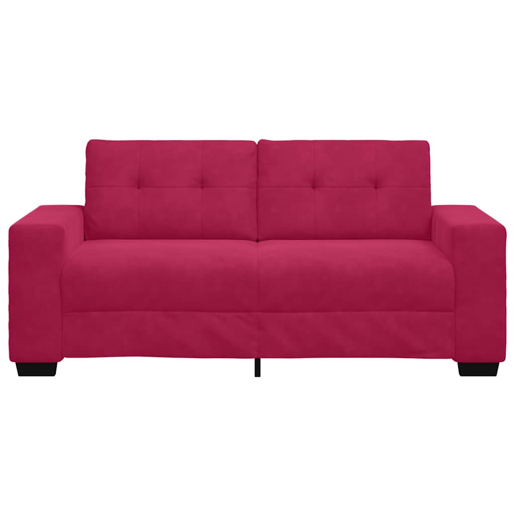 vidaXL Καναπές Διθέσιος Κόκκινος Βελούδος 180 x 77 x 82 εκ.