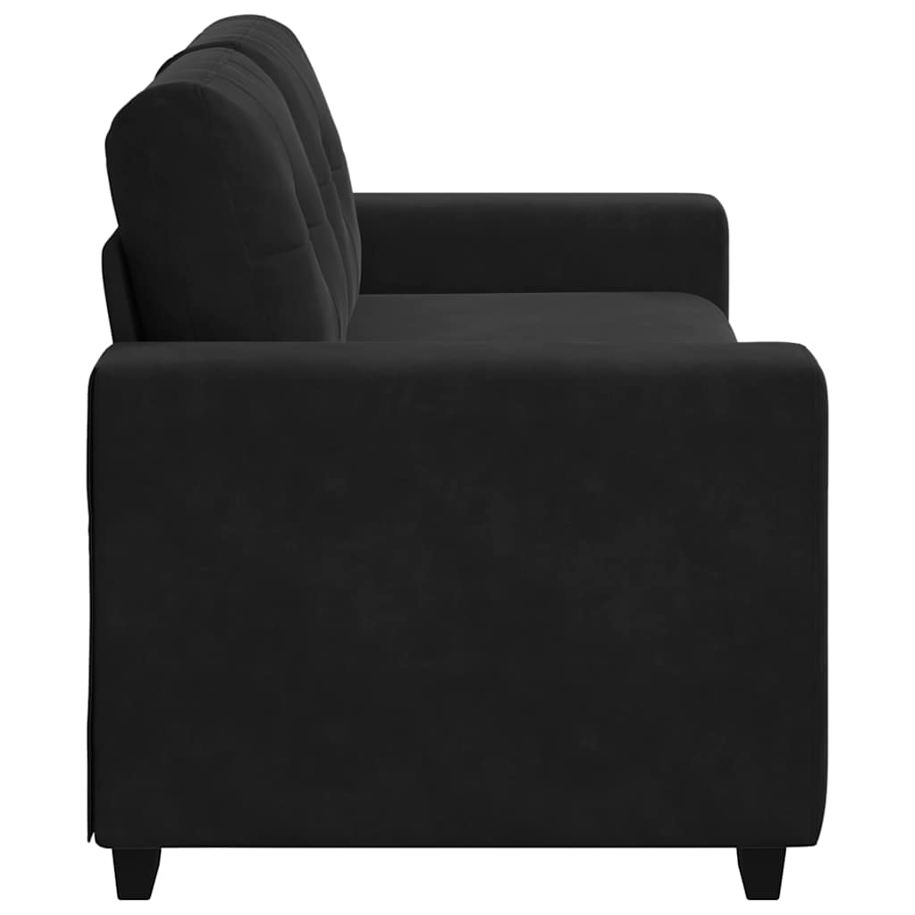vidaXL Καναπές Διθέσιος Μαύρος Βελούδινος 180 x 77 x 82 εκ.