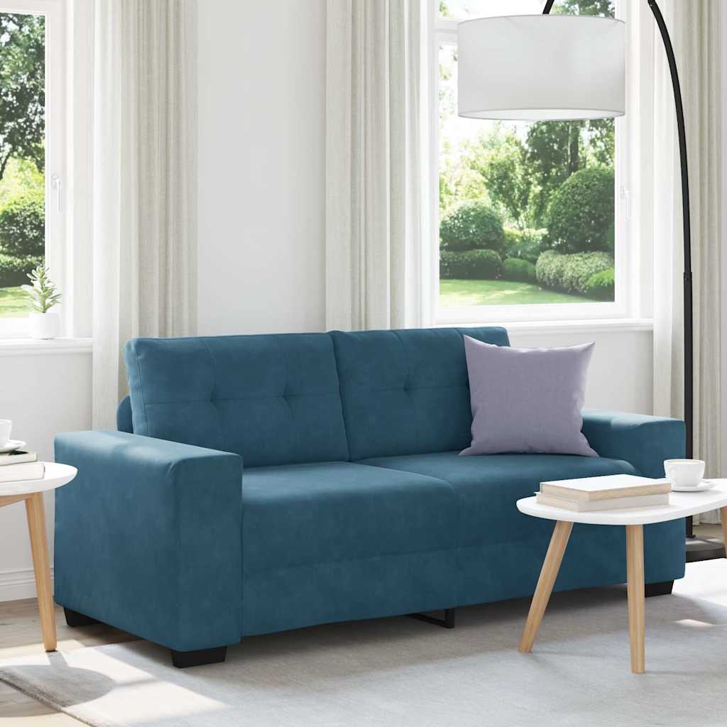 vidaXL Καναπές Διθέσιος Μπλε Βελούδο 180x77x82 εκ.