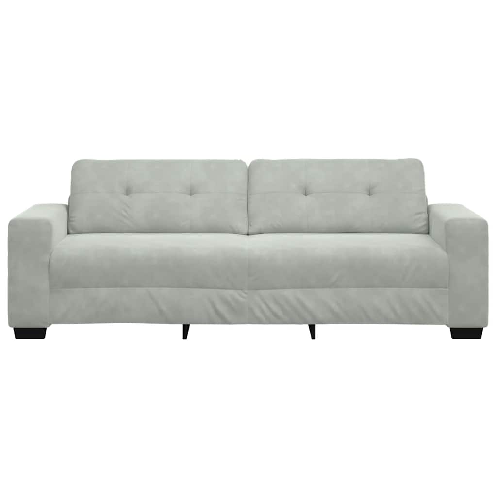 vidaXL Τριθέσιος Καναπές Ανοιχτό Γκρι 220x78x80 εκ. Βελούδο
