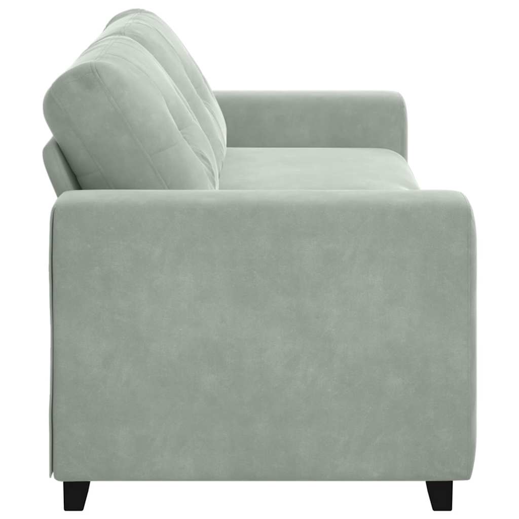 vidaXL Τριθέσιος Καναπές Ανοιχτό Γκρι 220x78x80 εκ. Βελούδο
