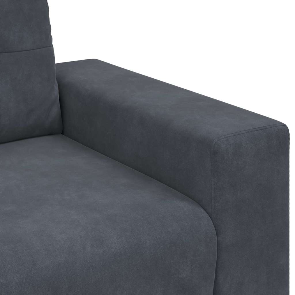 vidaXL Τριθέσιος Καναπές Σκούρο Γκρι 220x78x80 εκ. Βελούδο