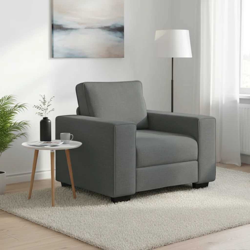 vidaXL Πολυθρόνα Σκούρο Γκρι 100x77x82 εκ. Ύφασμα