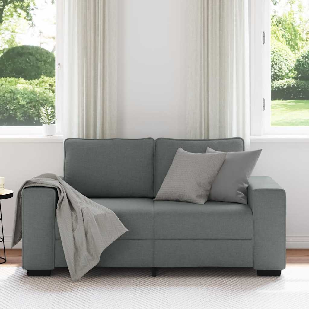 vidaXL Διθέσιος Καναπές Σκούρο Γκρι 160x77x82 εκ. Ύφασμα
