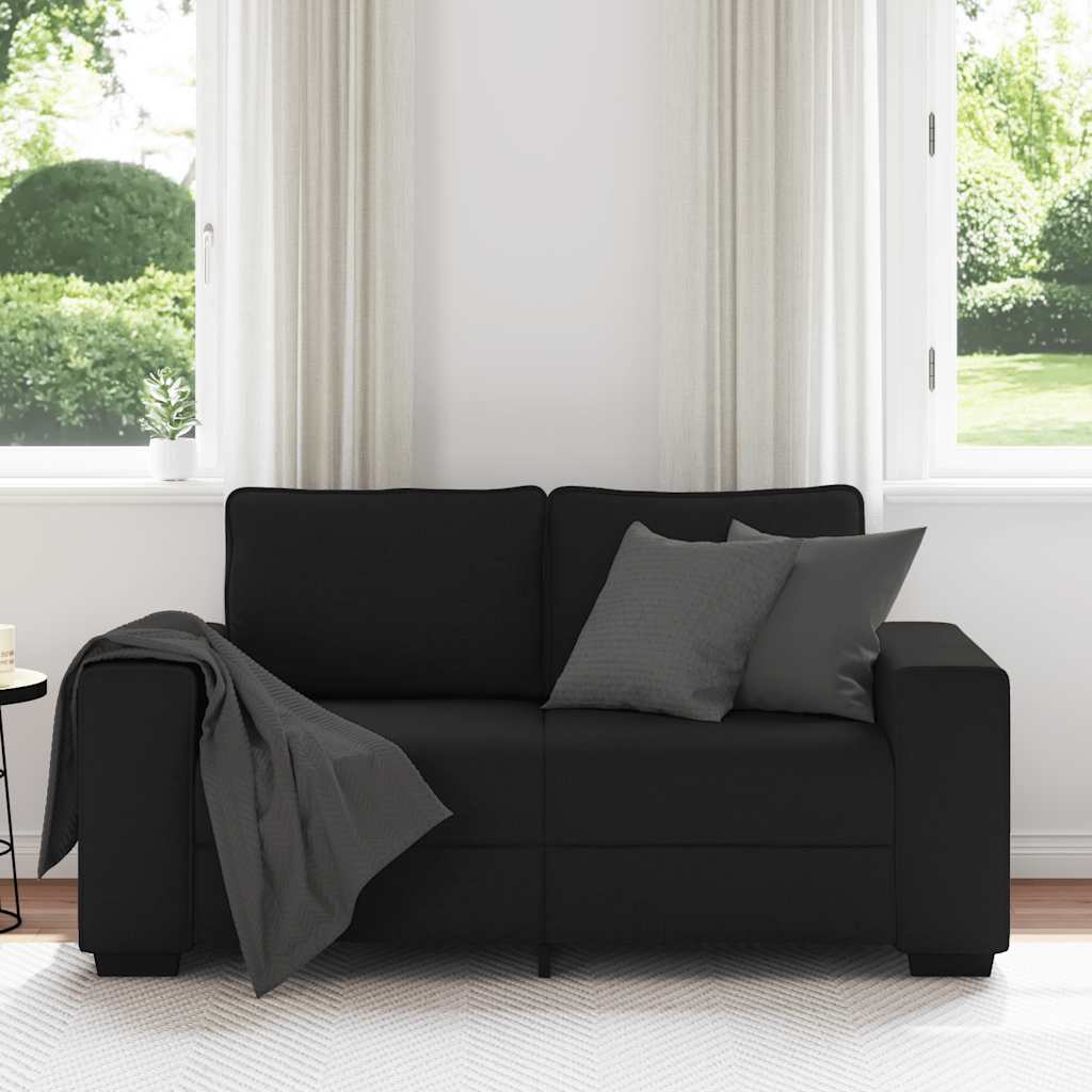 vidaXL Διθέσιος Καναπές Μαύρος 160x77x82 εκ. Ύφασμα