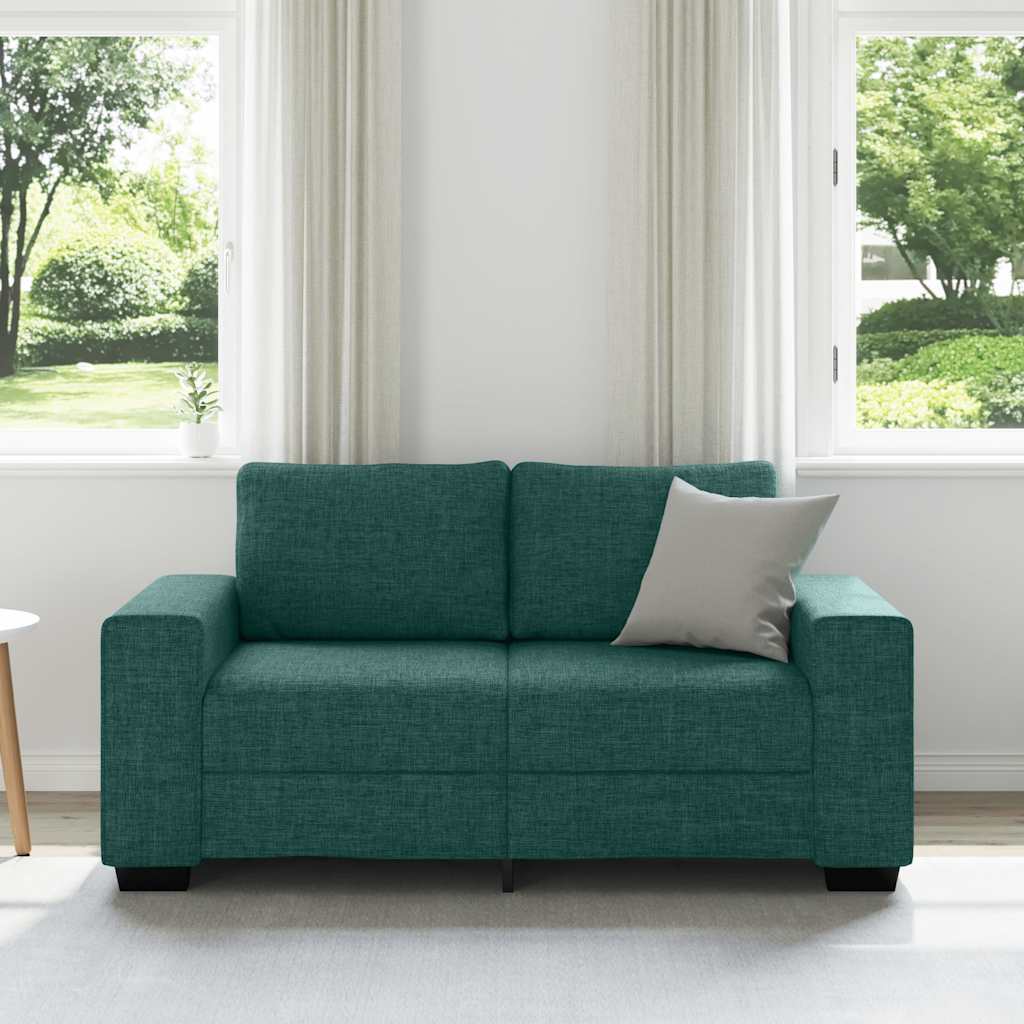 vidaXL Διθέσιος Καναπές Σκούρο Πράσινο 160x77x82 εκ. Ύφασμα