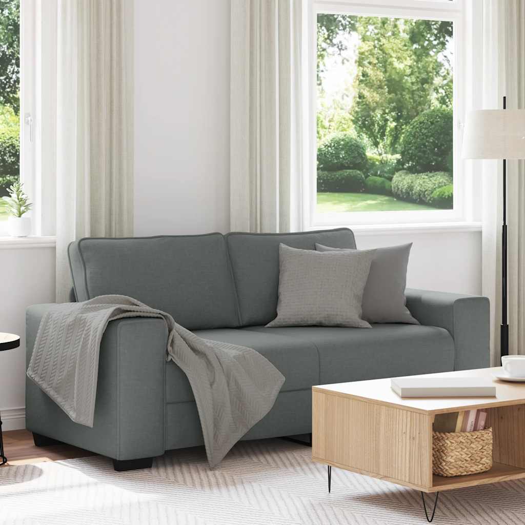 vidaXL Διθέσιος Καναπές Σκούρο Γκρι 180x77x82 εκ. Ύφασμα