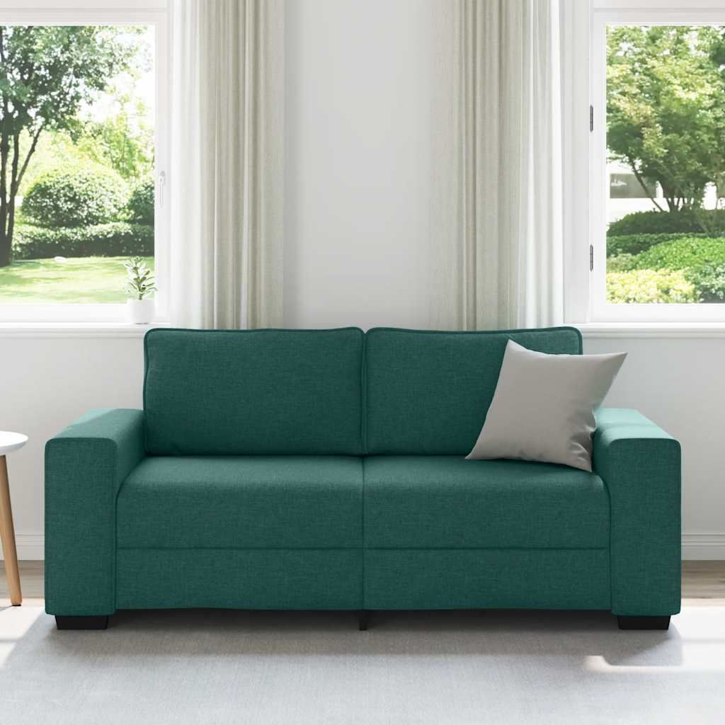 vidaXL Διθέσιος Καναπές Σκούρο Πράσινο 180x77x82 εκ. Ύφασμα
