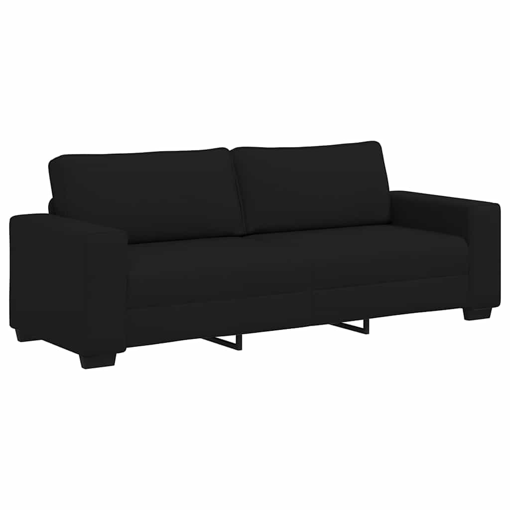 vidaXL Τριθέσιος Καναπές Μαύρος 220x77x82 εκ. Ύφασμα