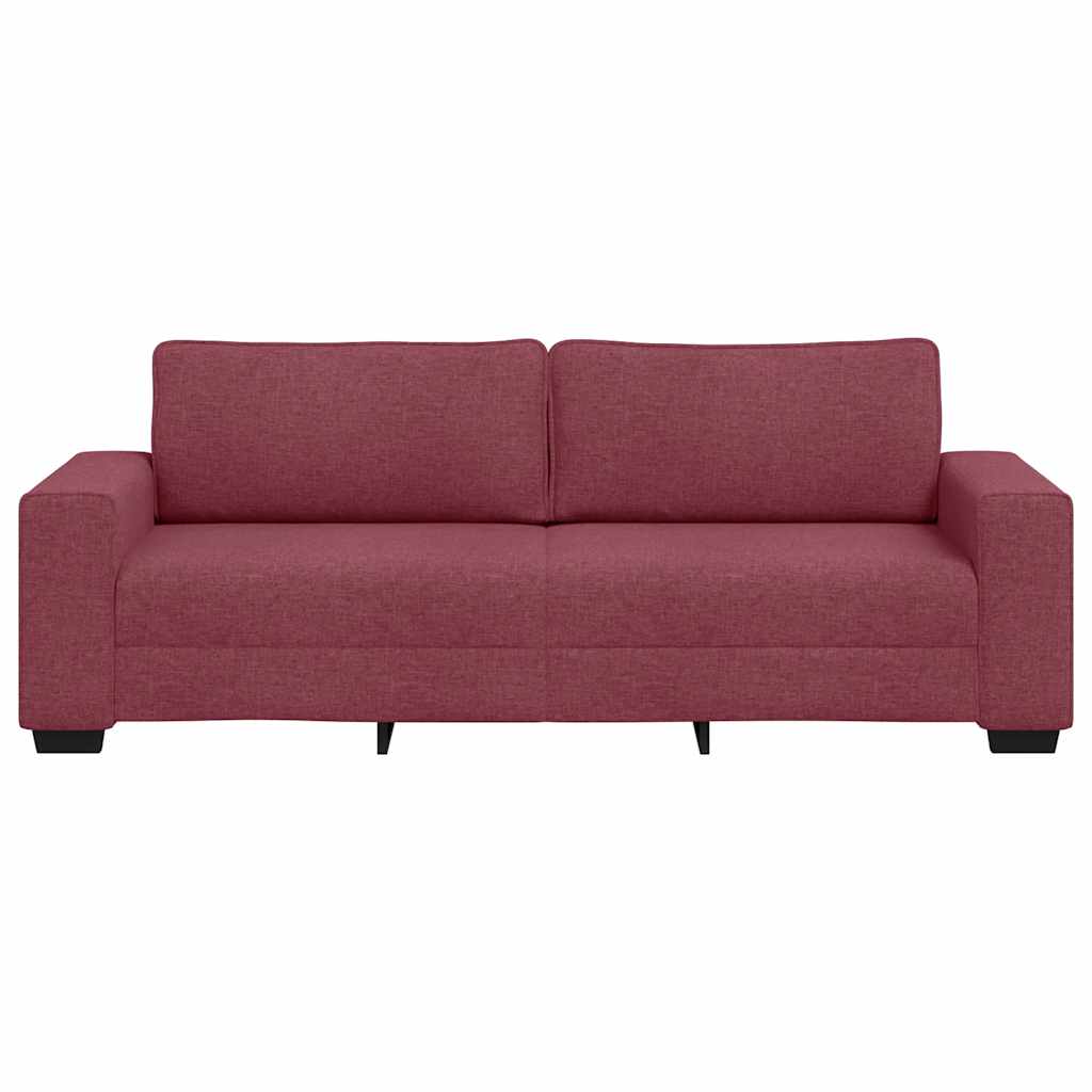 vidaXL Τριθέσιος Καναπές Κόκκινος 220x77x82 εκ. Ύφασμα