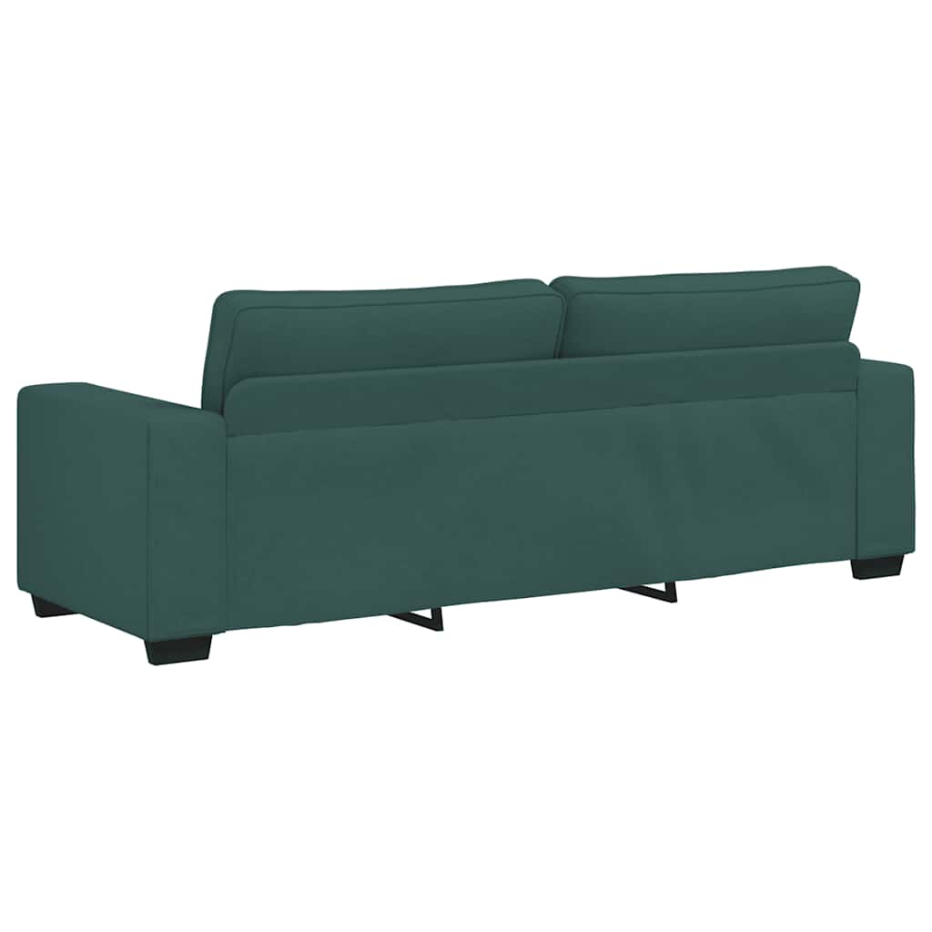 vidaXL Τριθέσιος Καναπές Σκούρο Πράσινο 220x77x82 εκ. Ύφασμα