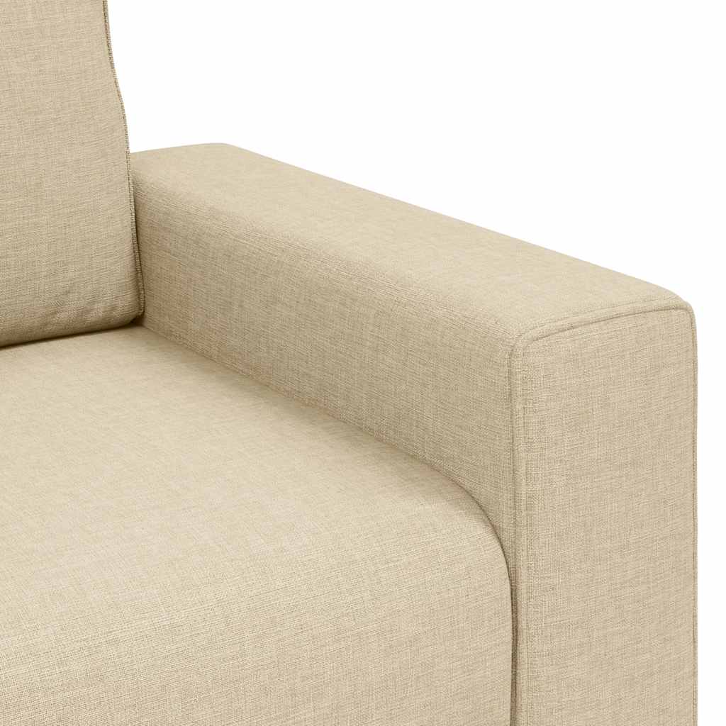 vidaXL Τριθέσιος Καναπές Μπεζ 220x77x82 εκ. Ύφασμα
