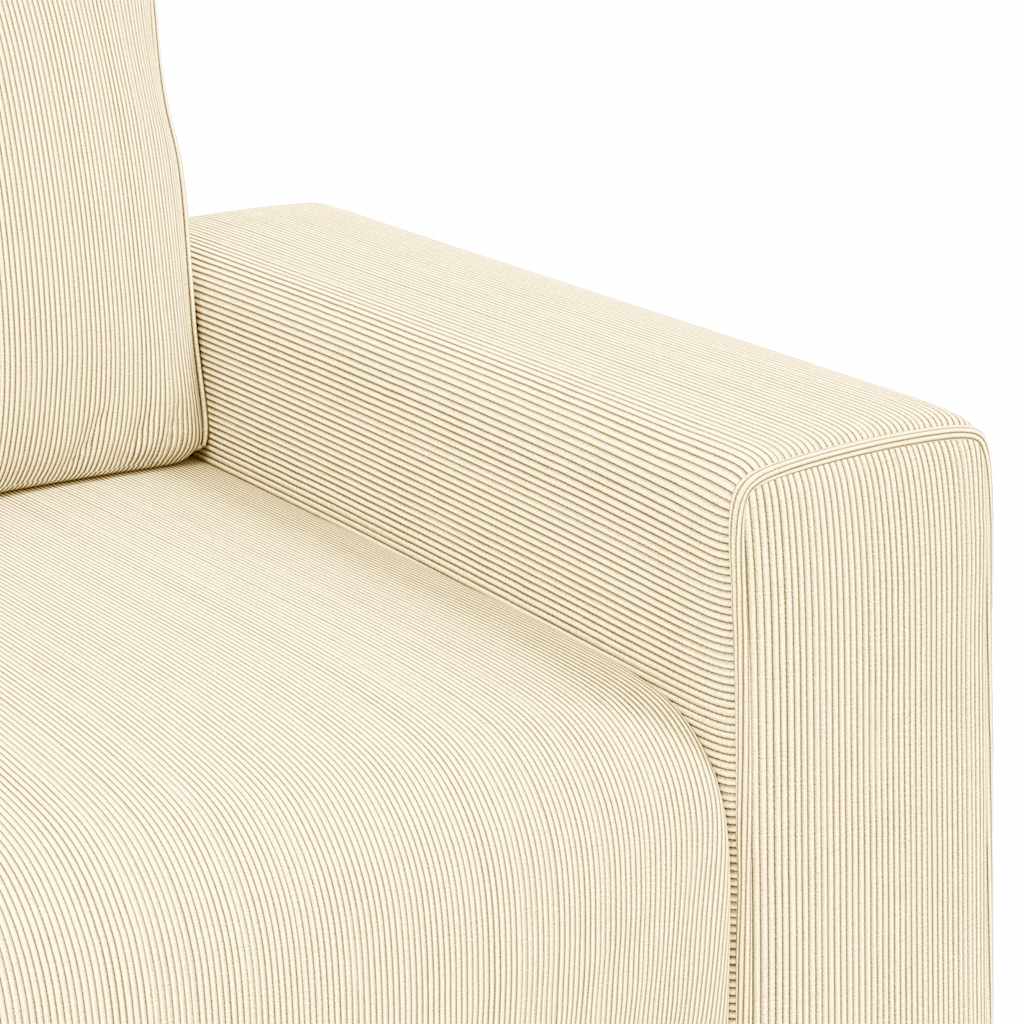 vidaXL Καναπές-Καρέκλα Μπεζ Ύφασμα Κοτλέ 100x77x82 εκ.