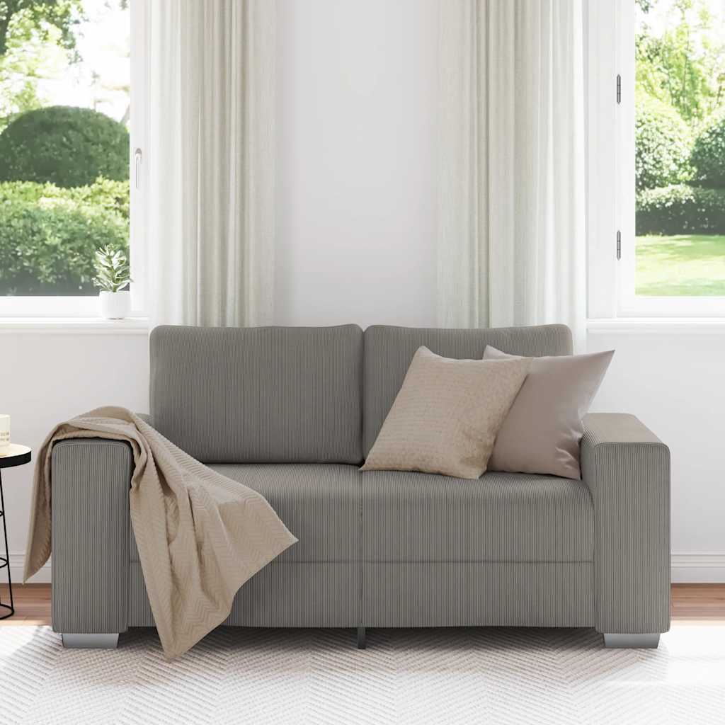 vidaXL Καναπές-Διθέσιος Ανοιχτό Γκρι 160 x 77 x 82 εκ. από Ύφασμα Κοτλέ