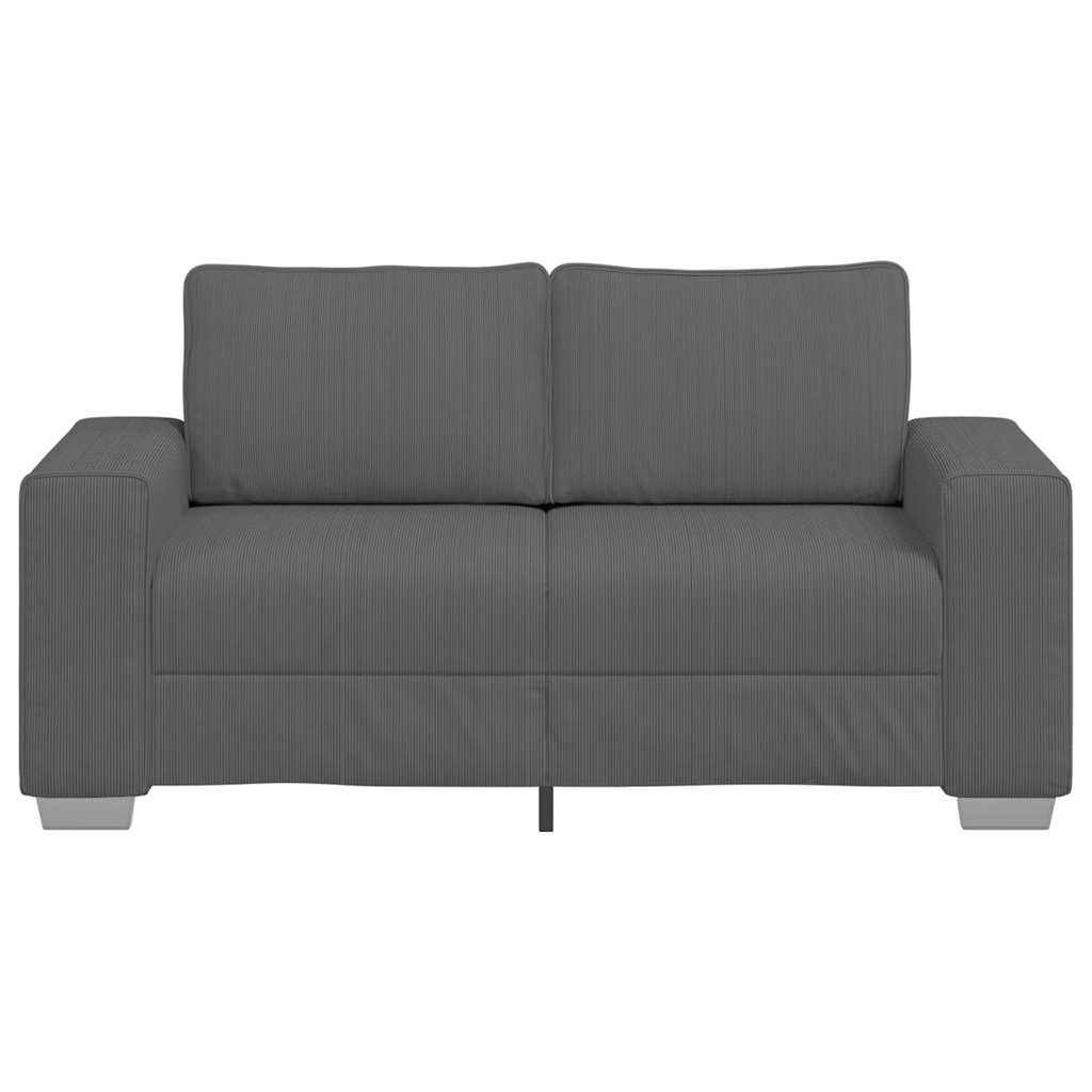 vidaXL Διθέσιος Καναπές-Σέτ Σκούρο Γκρι 160 x 77 x 82 εκ. από Ύφασμα Κοτλέ