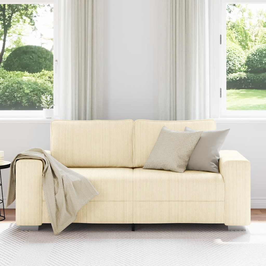 vidaXL Διθέσιος Καναπές-Διάδρομος Κρεμ 180x77x82 εκ. Ύφασμα Κοτλέ