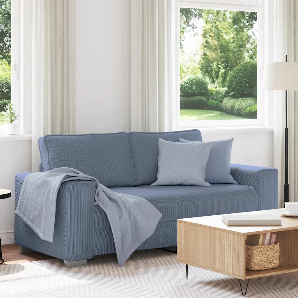 vidaXL Διθέσιος Καναπές-Ρολόι Μπλε 180 x 77 x 82 εκ. από Ύφασμα Κοτλέ