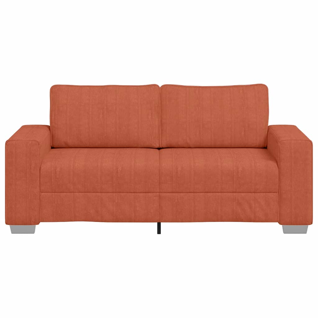 vidaXL Καναπές Διθέσιος Κόκκινος Πορτοκαλί 180 x 77 x 82 εκ. από Ύφασμα Κοτλέ