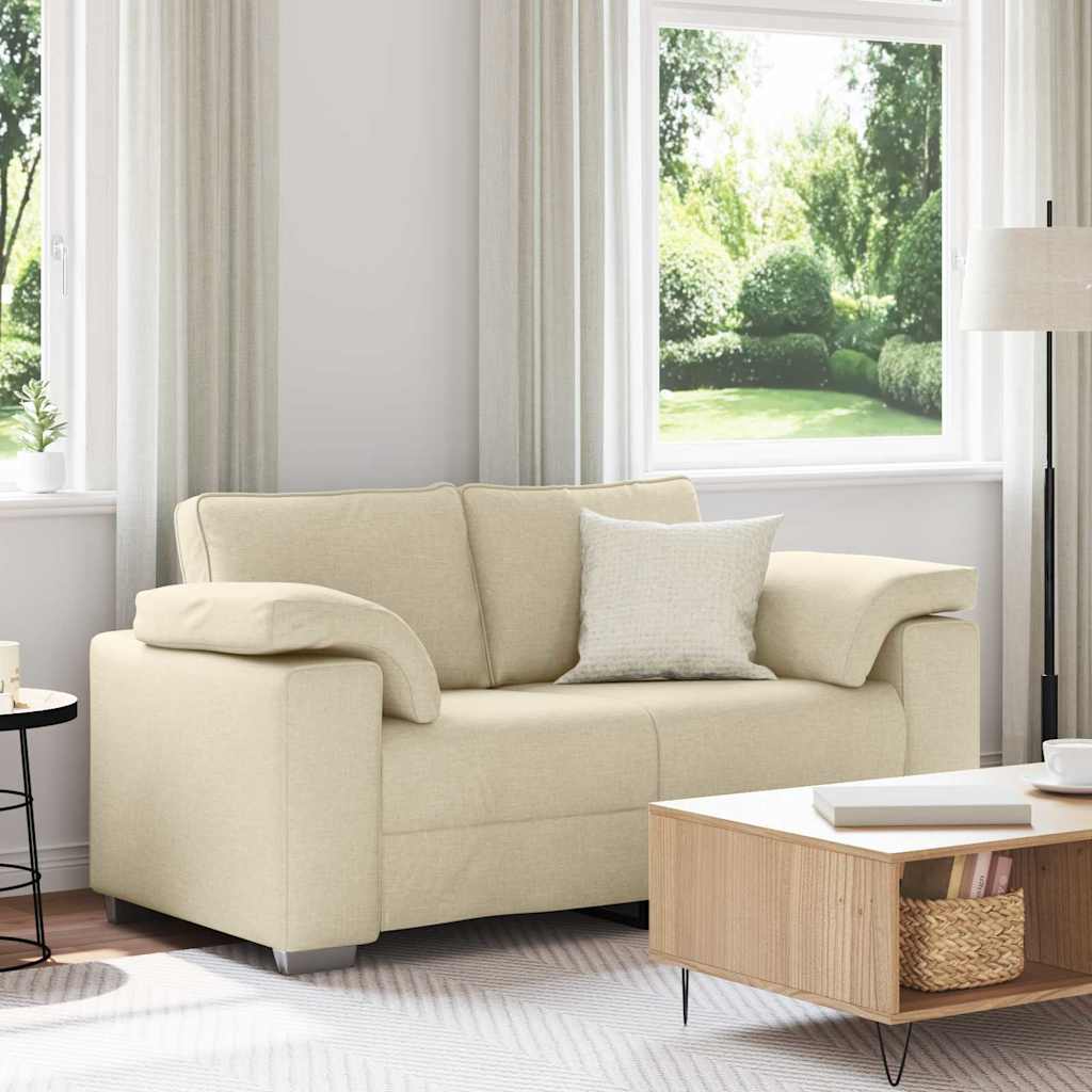 vidaXL Διθέσιος καναπές Κρεμ 160 cm ύφασμα
