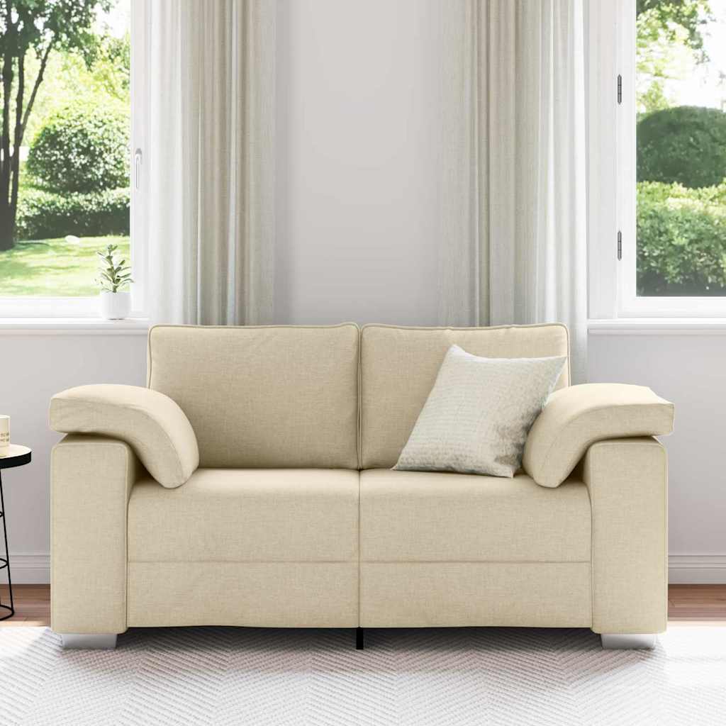 vidaXL Διθέσιος καναπές Κρεμ 160 cm ύφασμα