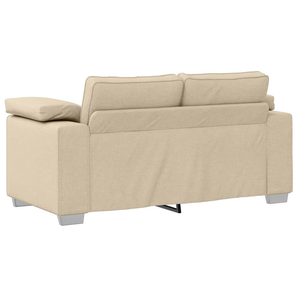 vidaXL Διθέσιος καναπές Κρεμ 160 cm ύφασμα