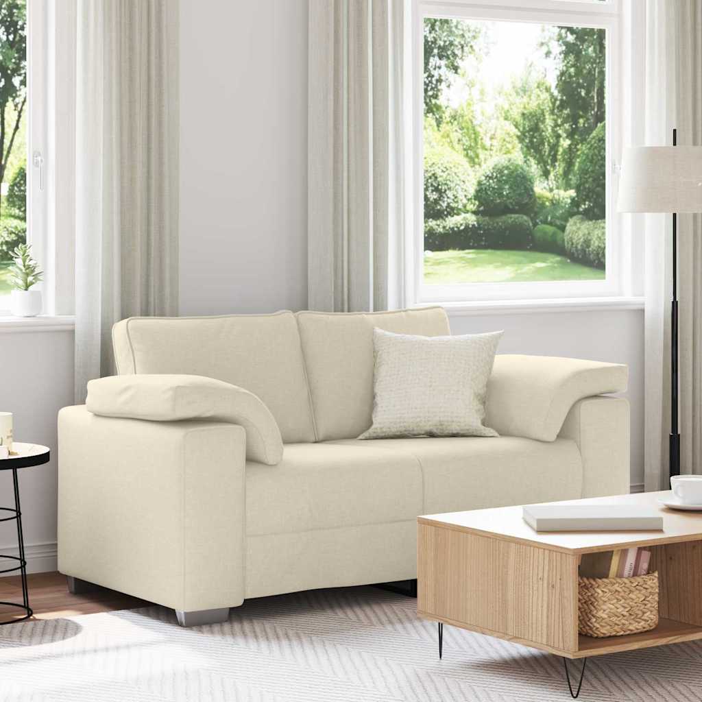 vidaXL Καναπές 2 ατόμων Μπεζ 160 cm Ύφασμα μείγματος λινών