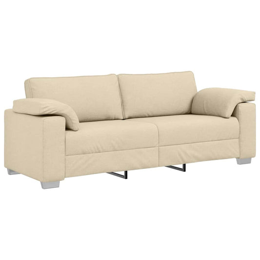 vidaXL 3-Θέσιος καναπές Κρεμ 220 cm ύφασμα