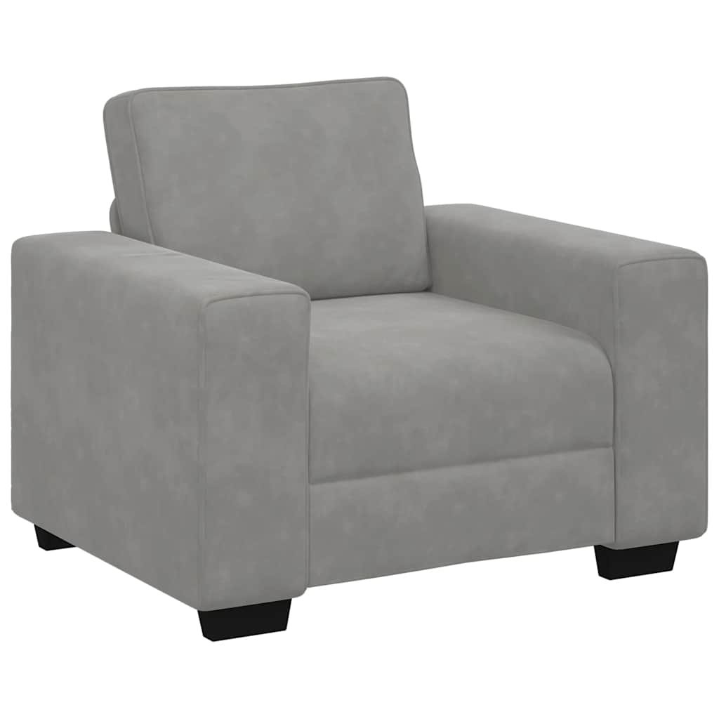 vidaXL Πολυθρόνα Ανοιχτό Γκρι Βελούδινη 100 x 77 x 82 εκ.