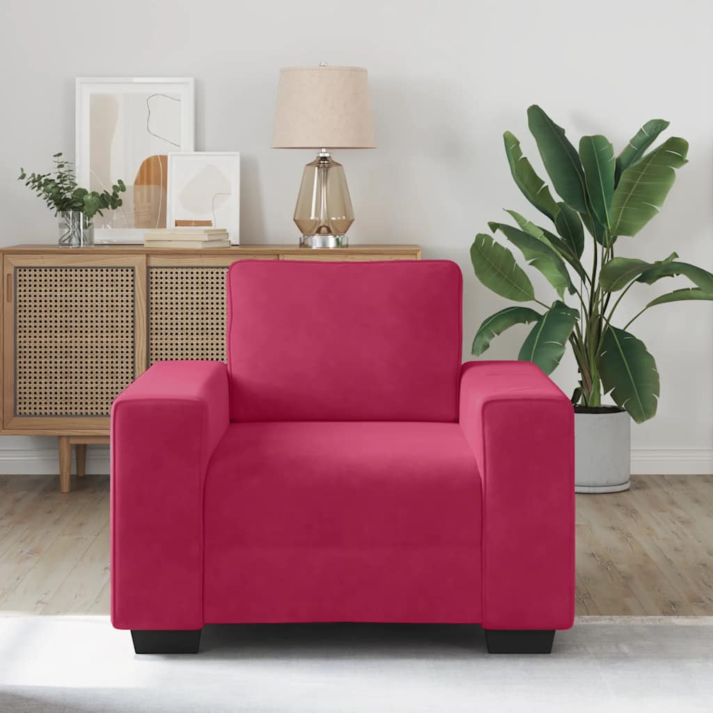 vidaXL Πολυθρόνα-Καναπέ-Μπορντό Βελούδινη 100 x 77 x 82 εκ.