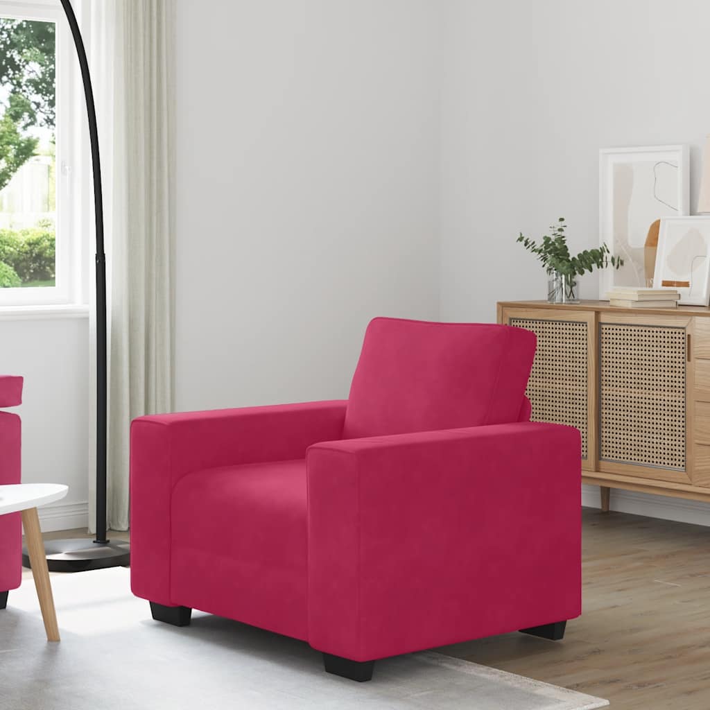 vidaXL Πολυθρόνα-Καναπέ-Μπορντό Βελούδινη 100 x 77 x 82 εκ.