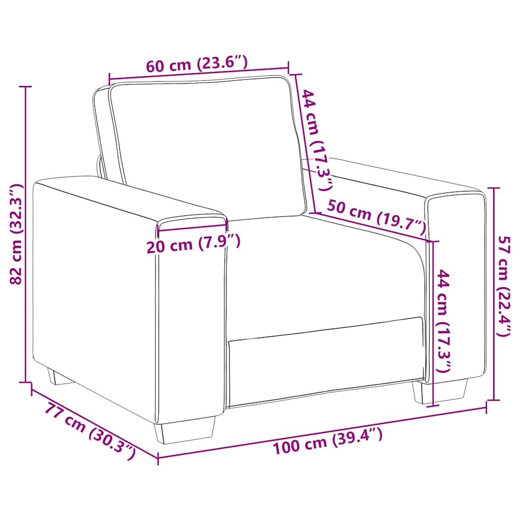vidaXL Πολυθρόνα Μαύρη Βελούδινη 100x77x82 εκ.