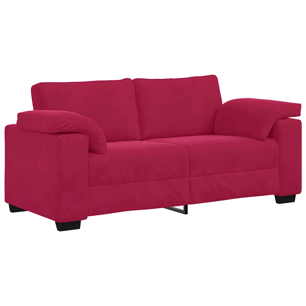 vidaXL Καναπές Διθέσιος Κόκκινος Βελούδος 180 x 77 x 82 εκ.