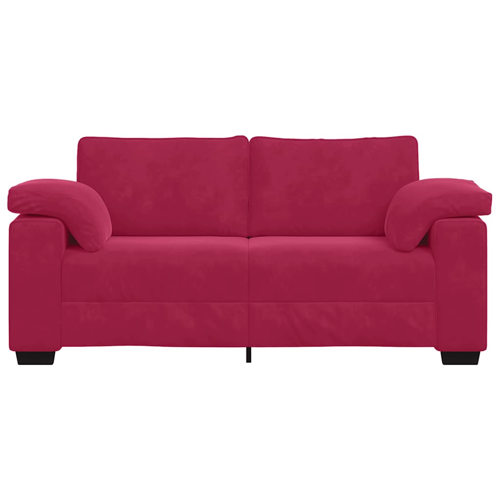 vidaXL Καναπές Διθέσιος Κόκκινος Βελούδος 180 x 77 x 82 εκ.