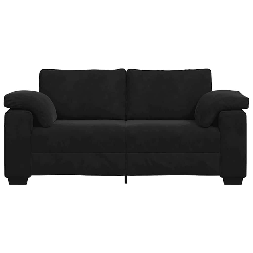 vidaXL Καναπές Διθέσιος Μαύρος Βελούδινος 180 x 77 x 82 εκ.