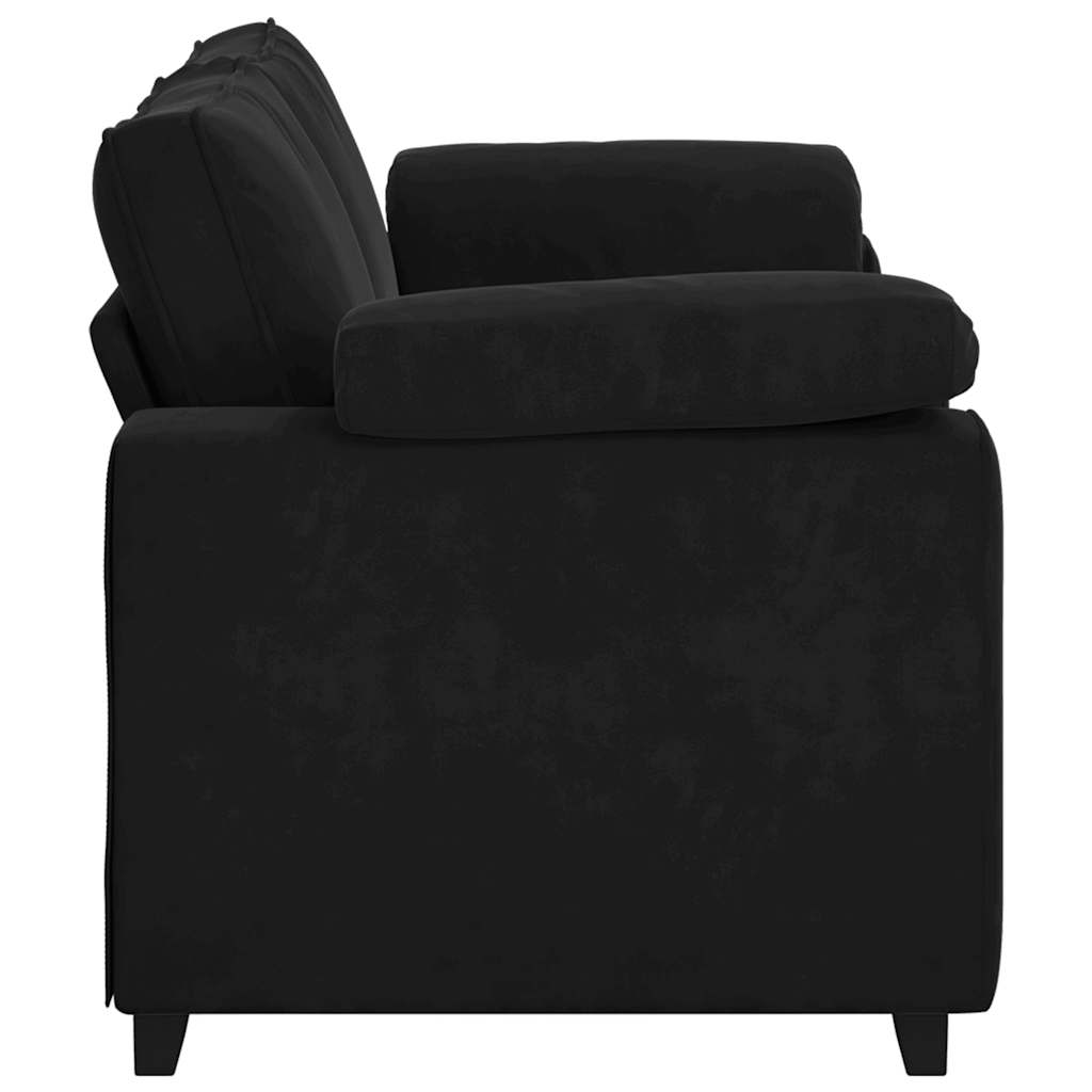 vidaXL Καναπές Διθέσιος Μαύρος Βελούδινος 180 x 77 x 82 εκ.