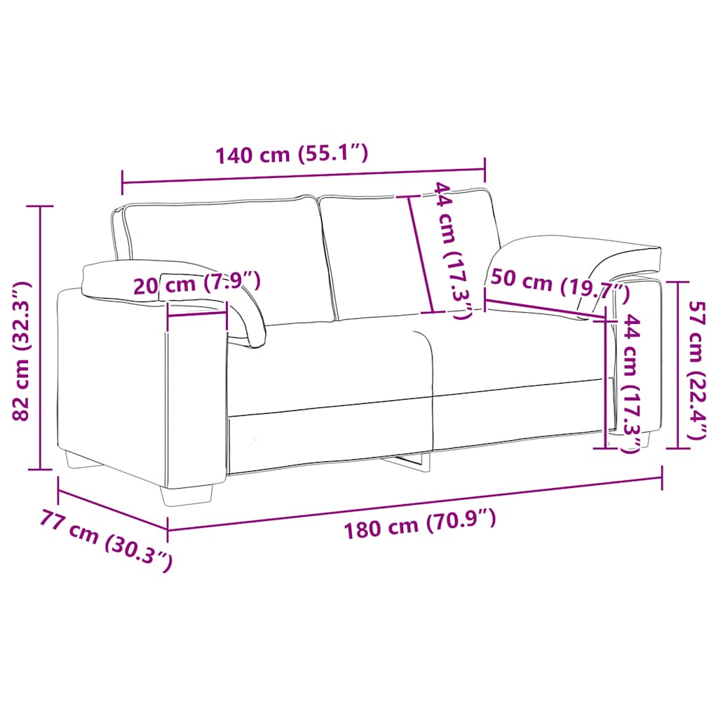 vidaXL Καναπές-Διθέσιος Κίτρινος Βελούδος 180 x 77 x 82 εκ.