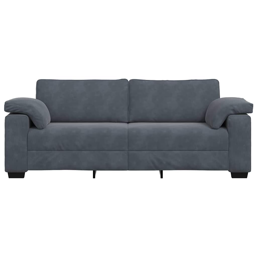 vidaXL Τριθέσιος Καναπές Σκούρο Γκρι 220x77x82 εκ. Βελούδο