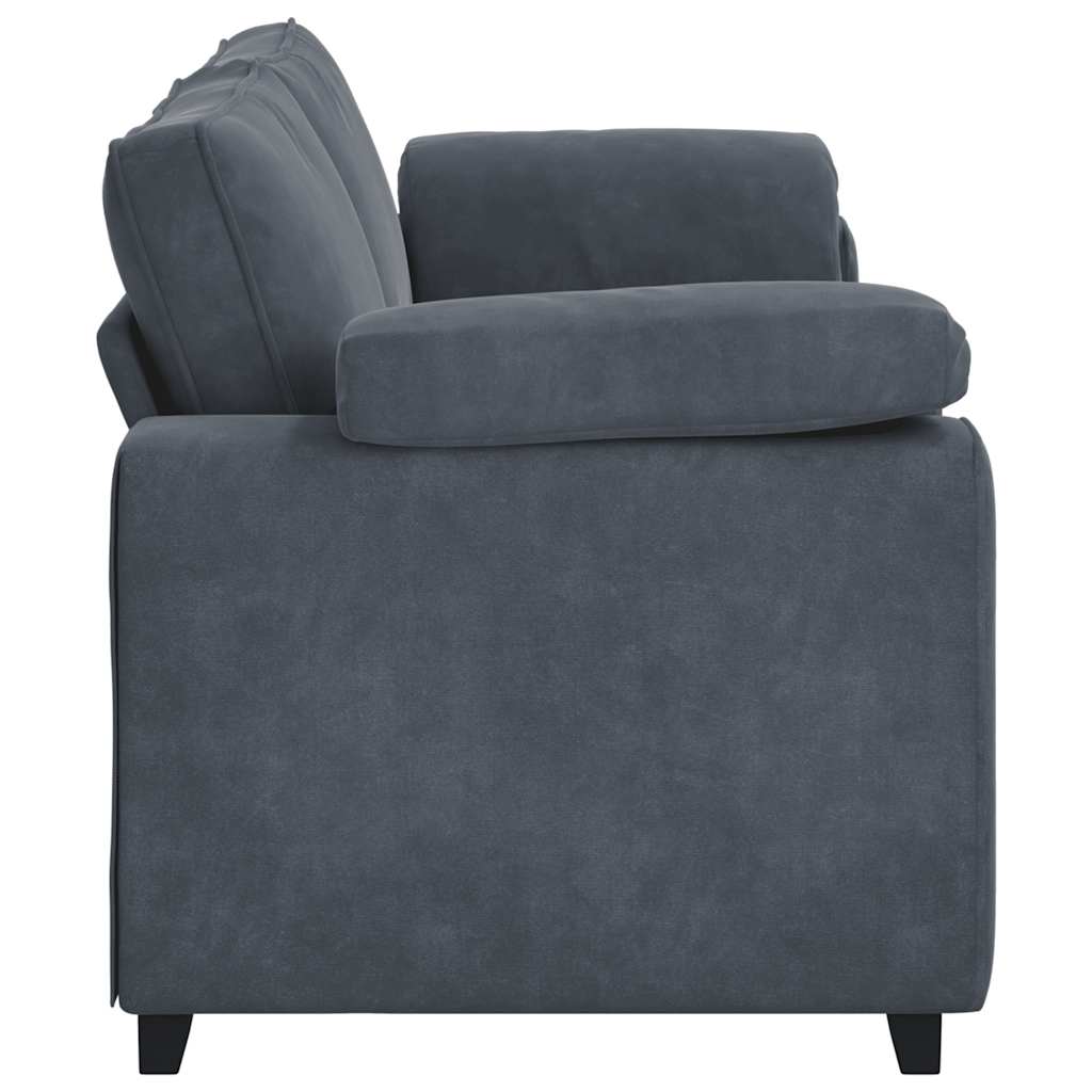 vidaXL Τριθέσιος Καναπές Σκούρο Γκρι 220x77x82 εκ. Βελούδο