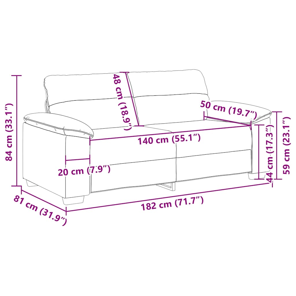 vidaXL Διθέσιος Καναπές Μπεζ 180x81x84 εκ. Ύφασμα