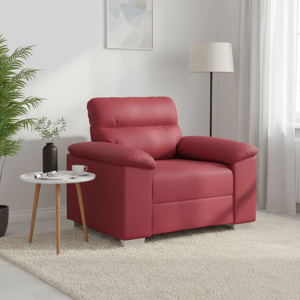 vidaXL Πολυθρόνα-Καναπέ Κόκκινη 100 x 81 x 84 εκ. από Συνθετικό Δέρμα