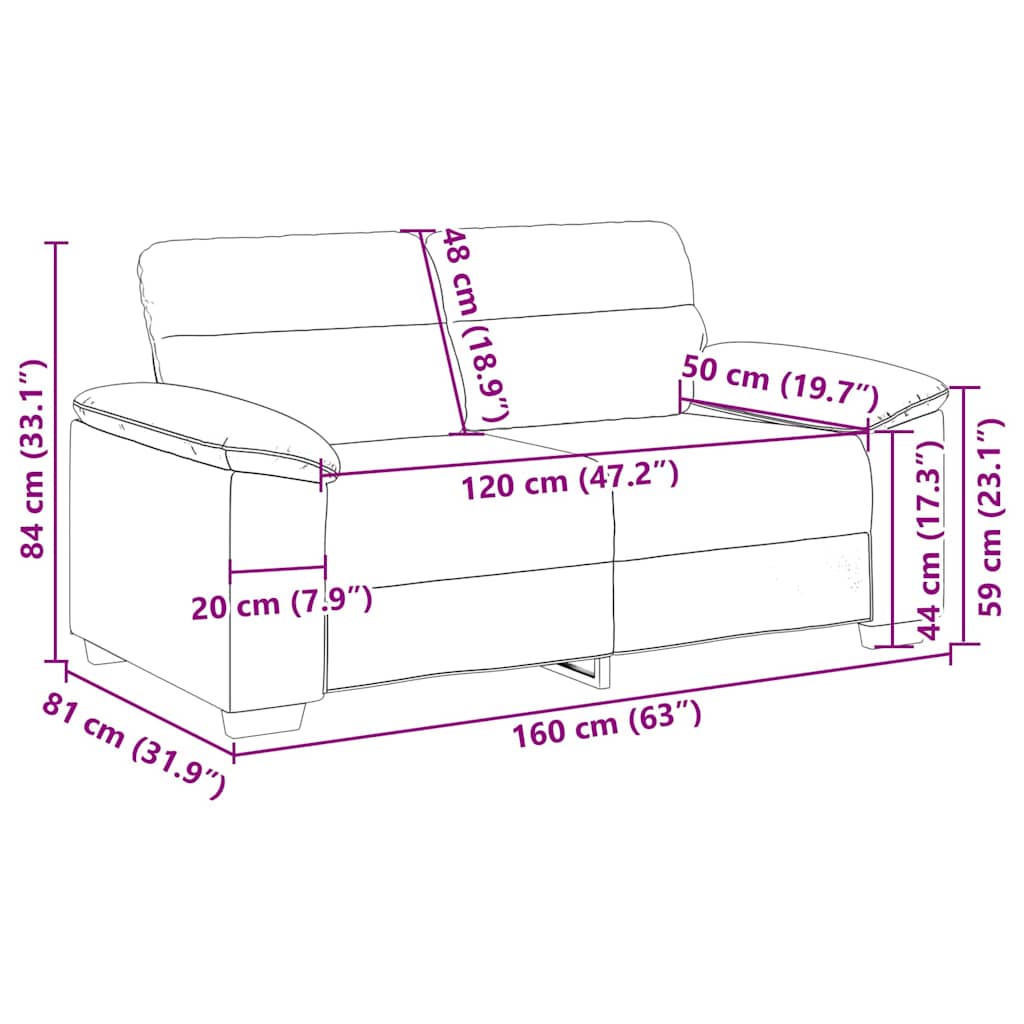vidaXL Διθέσιος Καναπές Γκρι 160x81x84 εκ. από Συνθετικό Δέρμα