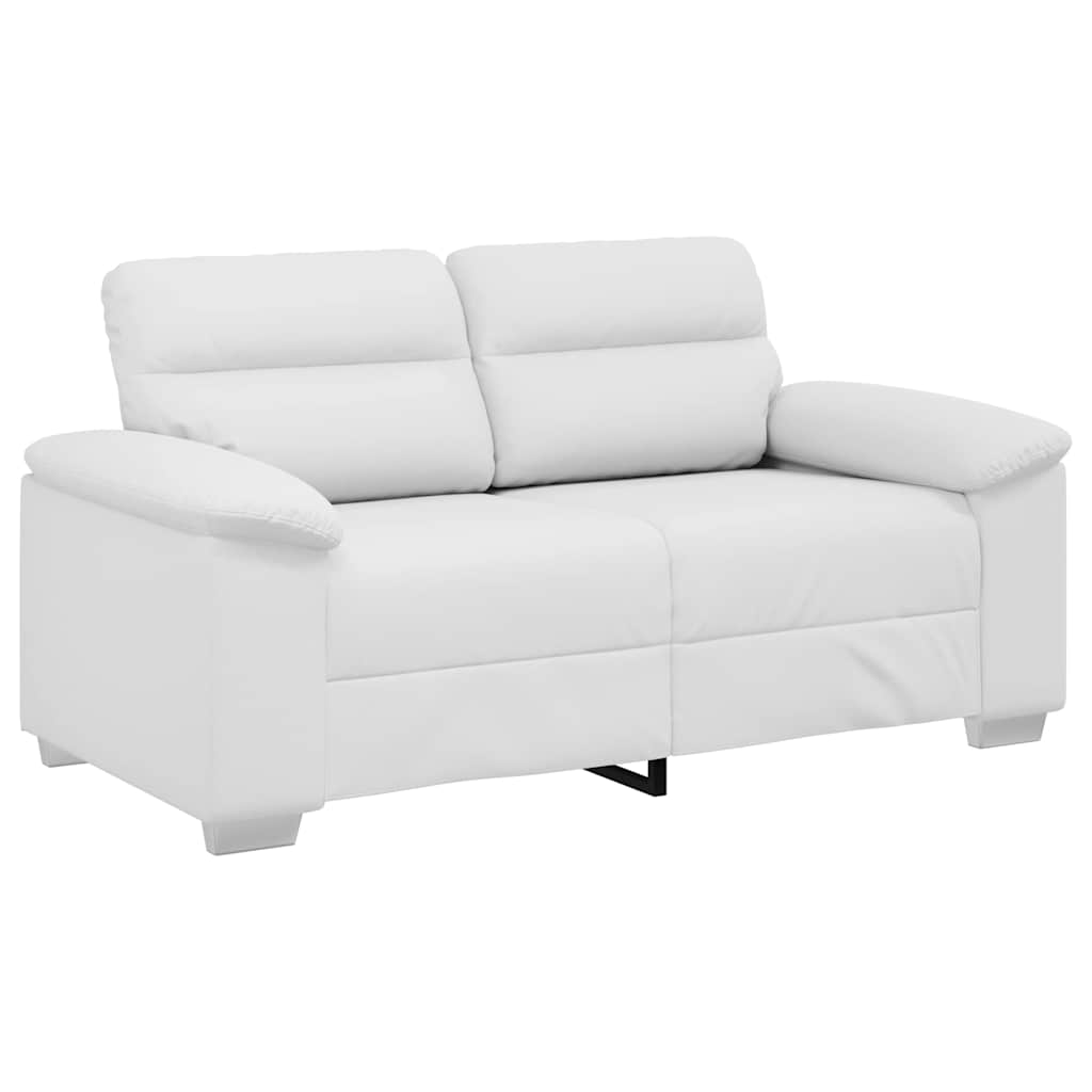 vidaXL Διθέσιος Καναπές Λευκός 160x81x84 εκ. από Συνθετικό Δέρμα