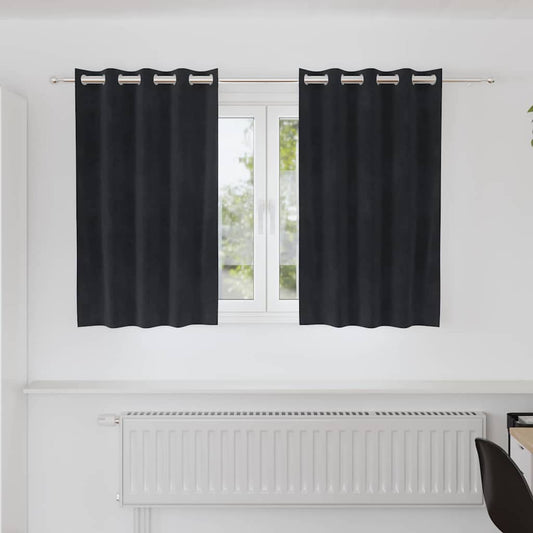 vidaXL Κουρτίνες 2 τμχ. Μαύρο 140 x 140 cm Βελούδο