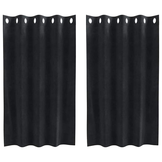 vidaXL Κουρτίνες 2 τμχ. Μαύρο 140 x 140 cm Βελούδο