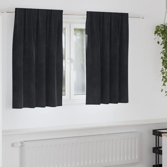 vidaXL Κουρτίνες 2 τμχ. Μαύρο 140 x 140 cm Βελούδο