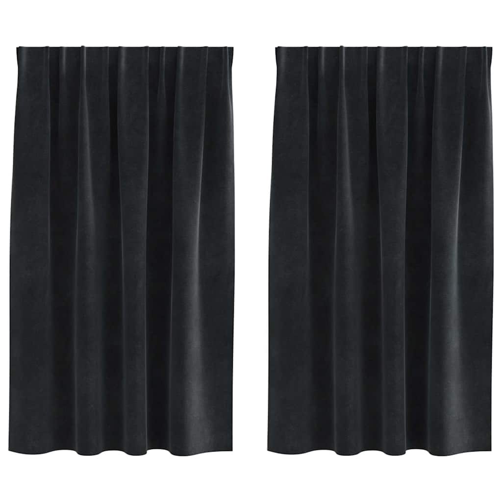 vidaXL Κουρτίνες 2 τμχ. Μαύρο 140 x 140 cm Βελούδο